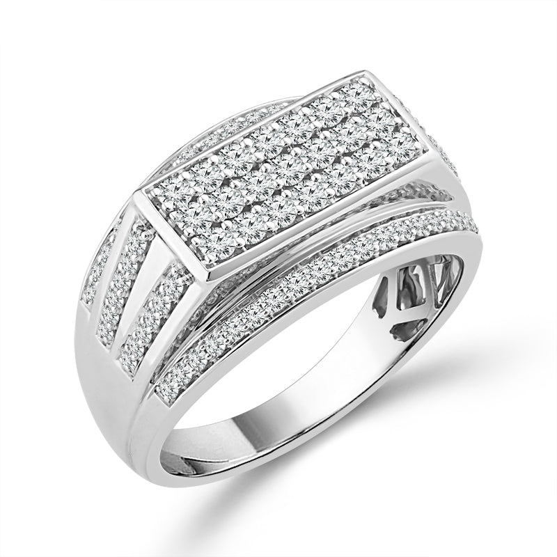 Diamond Mens Ring 1 ct tw 10k White Gold