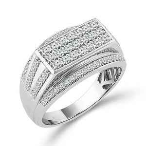 Diamond Mens Ring 1 ct tw 10k White Gold