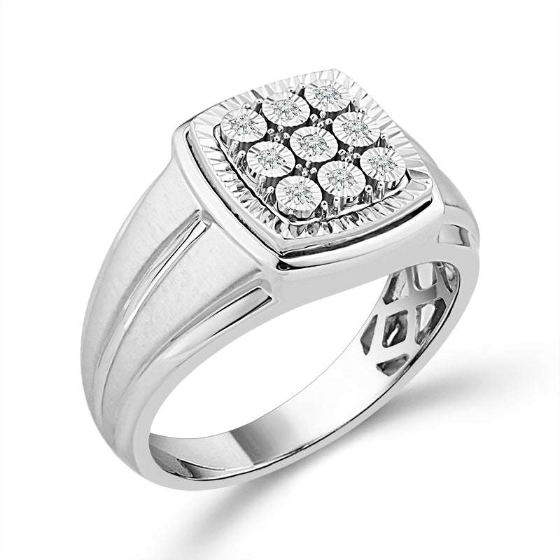 Diamond Mens Ring 0.1 ct tw 10k White Gold