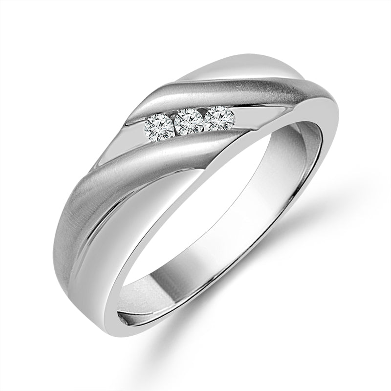 Diamond Mens Ring 0.1 ct tw 10k White Gold