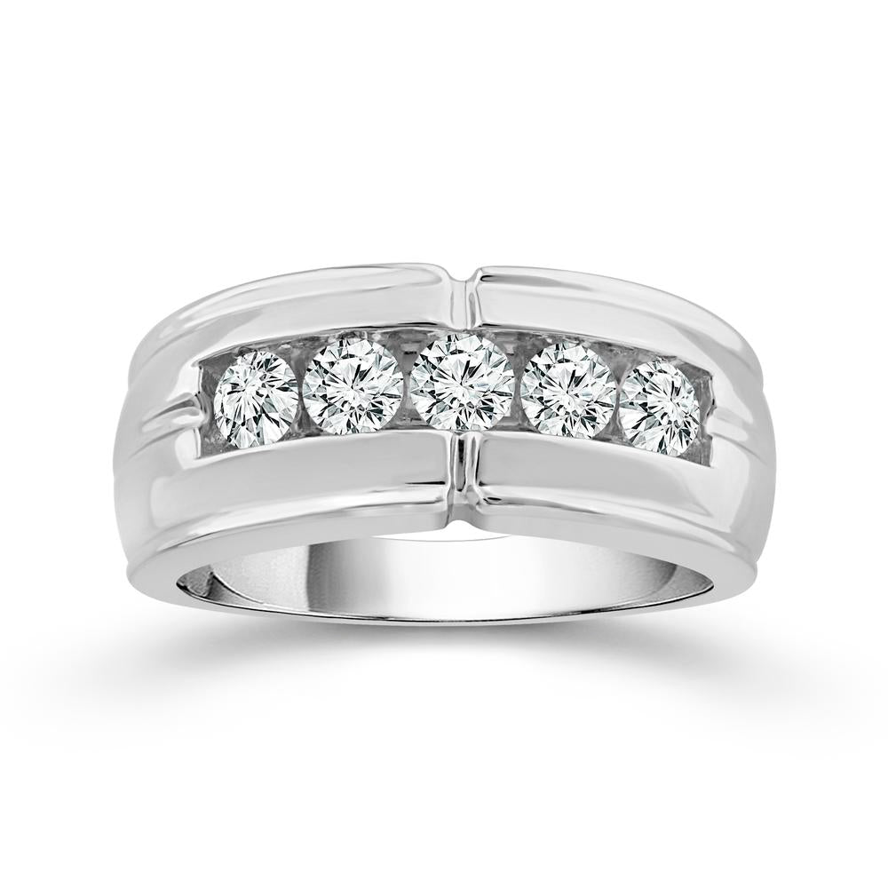 Diamond Mens Ring 1 ct tw 10k White Gold