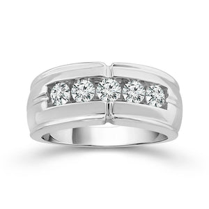 Diamond Mens Ring 1 ct tw 10k White Gold