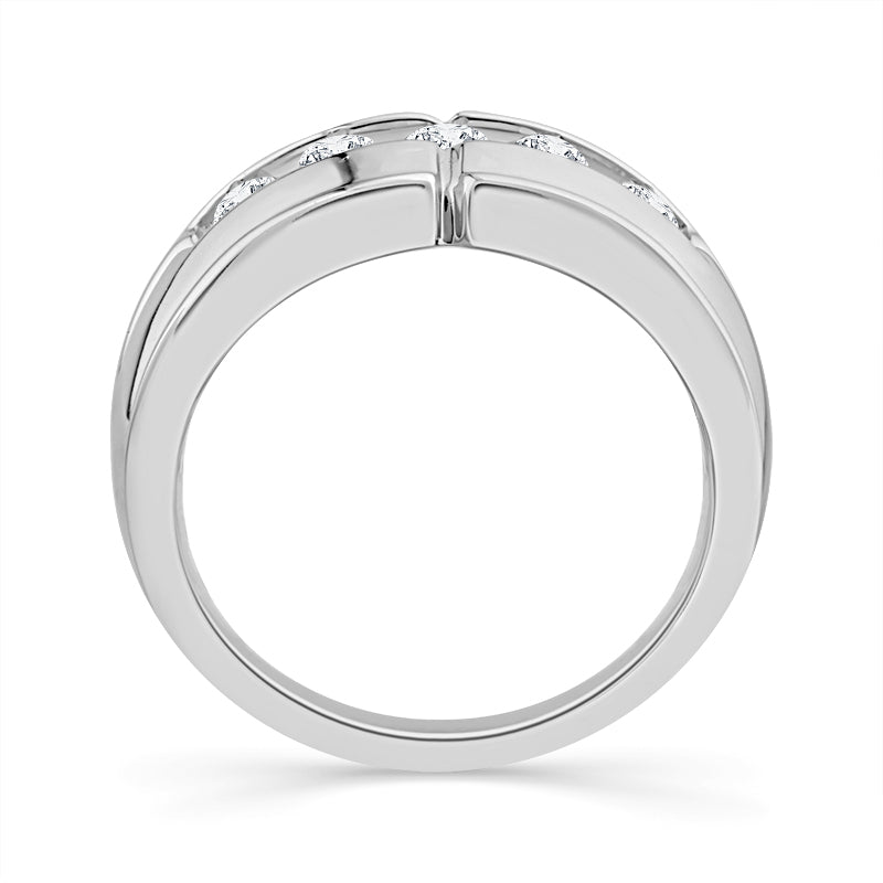 Diamond Mens Ring 1 ct tw 10k White Gold