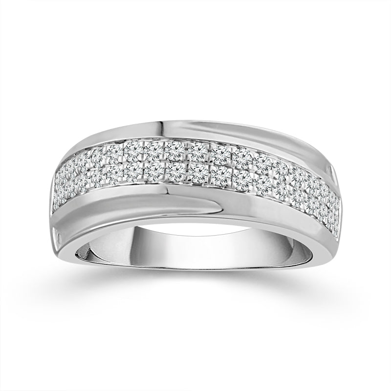 Diamond Mens Ring 0.75 ct tw 10k White Gold