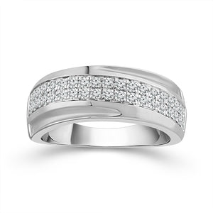 Diamond Mens Ring 0.75 ct tw 10k White Gold