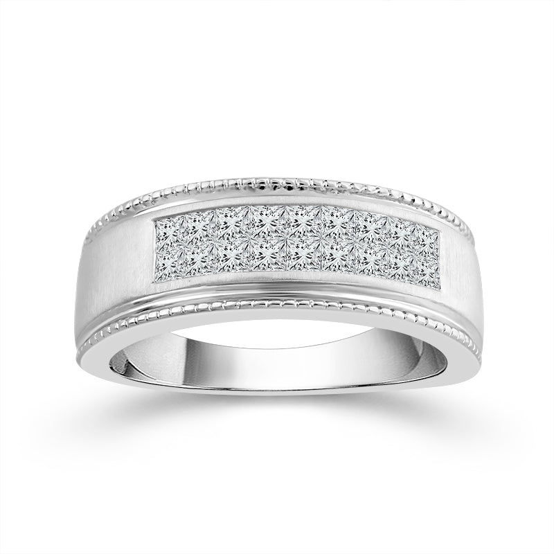 Diamond Mens Ring 1 ct tw 10k White Gold