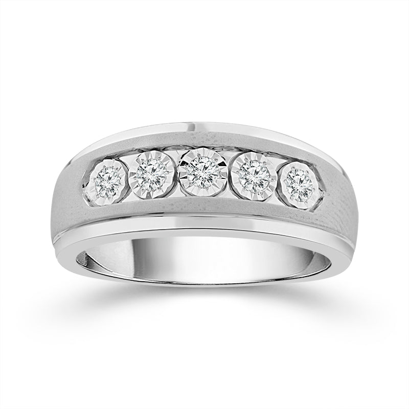 Diamond Mens Ring 0.25 ct tw 10k White Gold