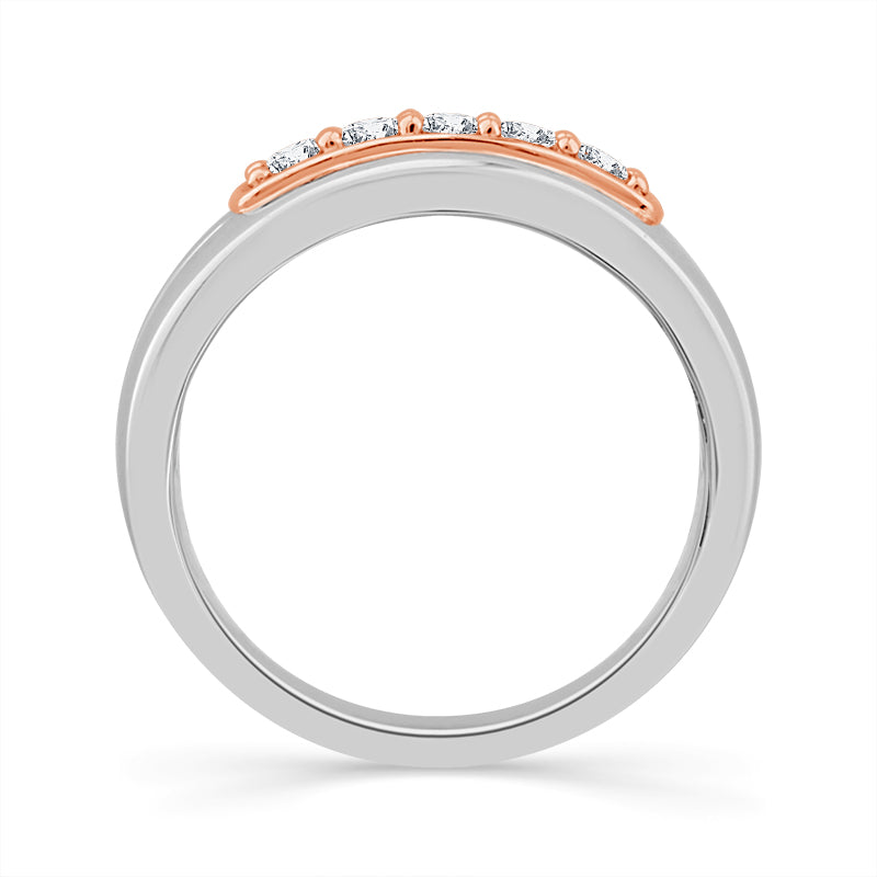Diamond Mens Ring 0.4 ct tw 10k White Gold 10k Rose Gold