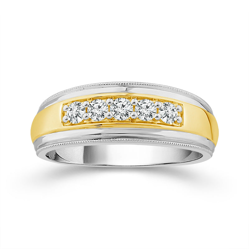 Diamond Mens Ring 0.4 ct tw 10k White Gold 10k Yellow Gold