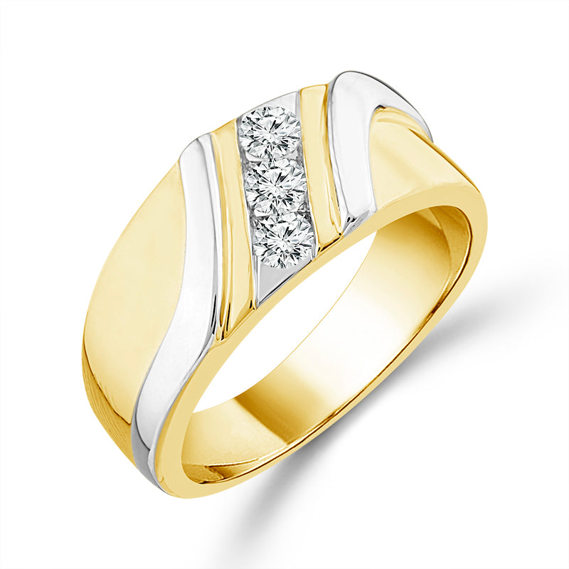 Diamond Mens Ring 0.5 ct tw 10k Yellow Gold+10k White Gold