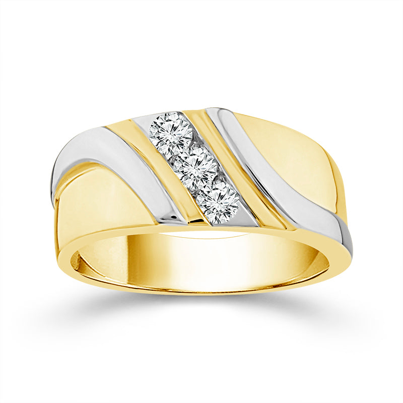 Diamond Mens Ring 0.5 ct tw 10k Yellow Gold+10k White Gold