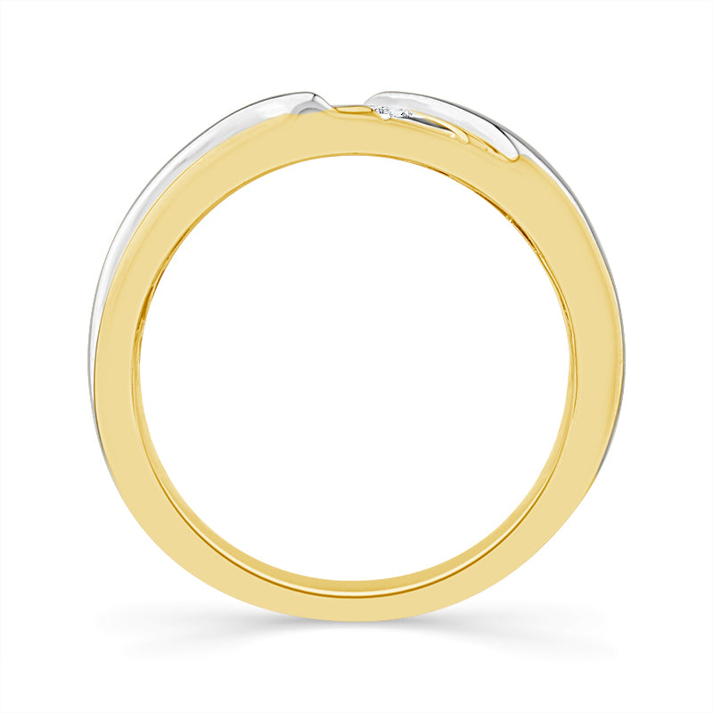 Diamond Mens Ring 0.5 ct tw 10k Yellow Gold+10k White Gold