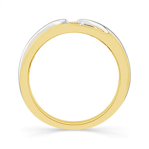 Diamond Mens Ring 0.5 ct tw 10k Yellow Gold+10k White Gold