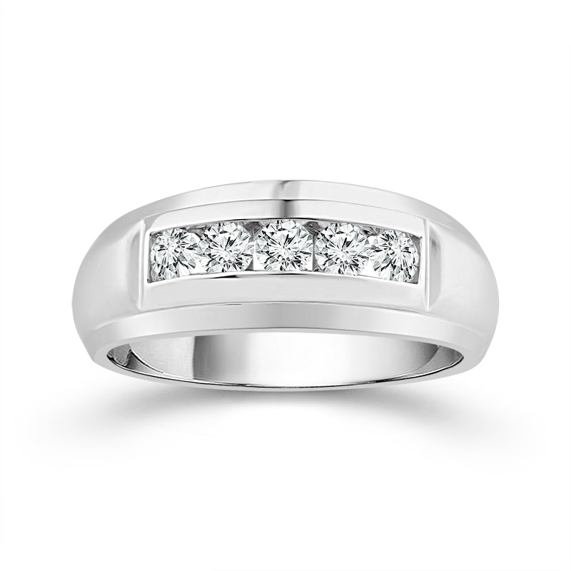Diamond Mens Ring 0.65 ct tw 10k White Gold