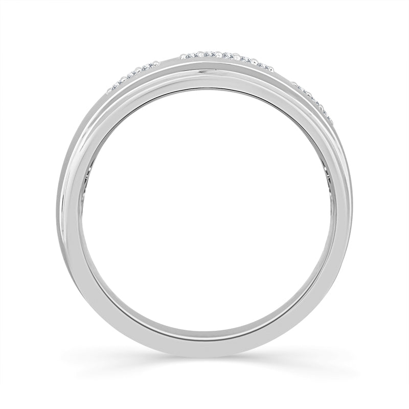 Diamond Mens Ring 0.1 ct tw 10k White Gold