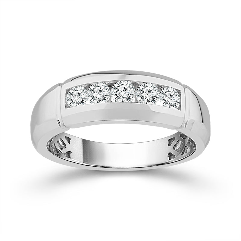 Diamond Mens Ring 0.65 ct tw 10k White Gold
