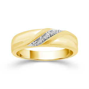 Diamond Mens Ring 0.02 ct tw 10k Yellow Gold