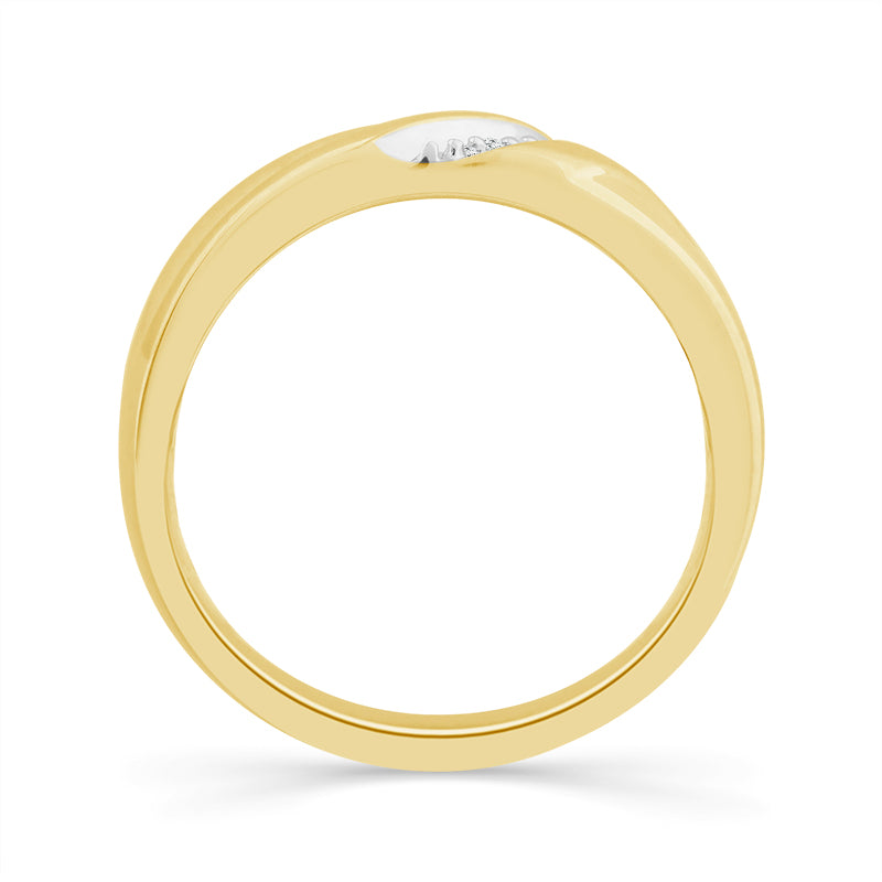 Diamond Mens Ring 0.02 ct tw 10k Yellow Gold