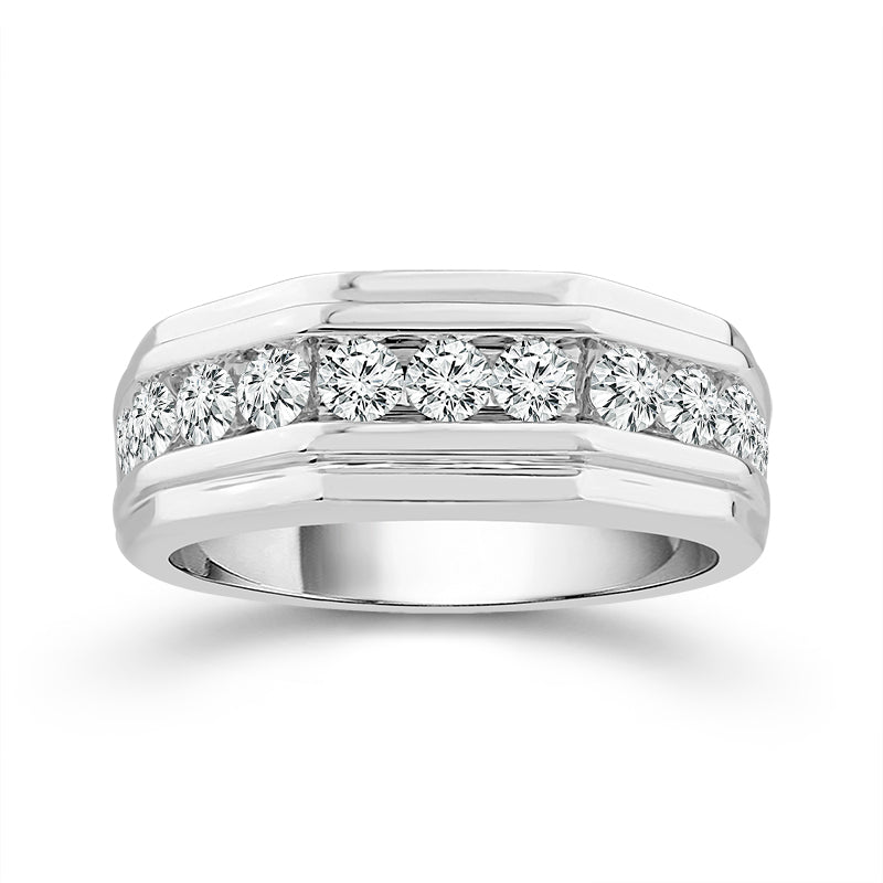 Diamond Mens Ring 1 ct tw 10k White Gold