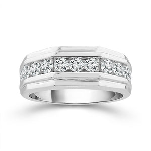 Diamond Mens Ring 1 ct tw 10k White Gold