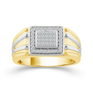 Diamond Mens Ring 0.5 ct tw 10k Yellow Gold+10k White Gold