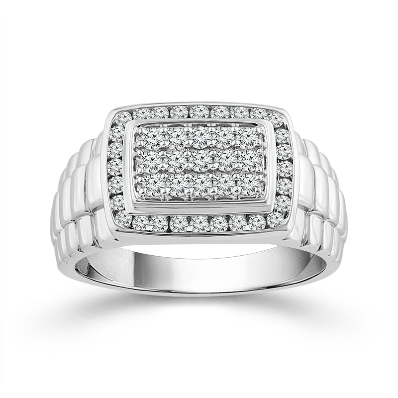 Diamond Mens Ring 0.65 ct tw 10k White Gold