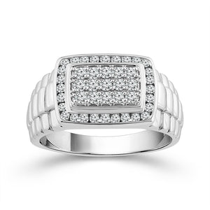 Diamond Mens Ring 0.65 ct tw 10k White Gold
