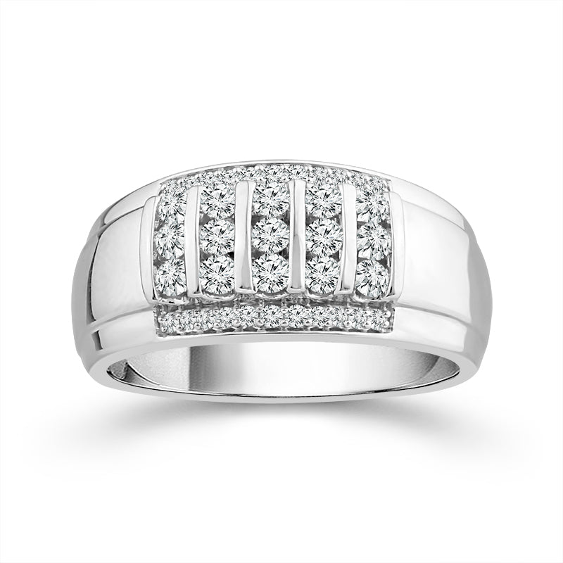 Diamond Mens Ring 0.65 ct tw 10k White Gold