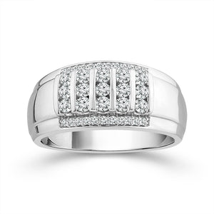 Diamond Mens Ring 0.65 ct tw 10k White Gold