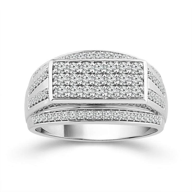 Diamond Mens Ring 1 ct tw 10k White Gold
