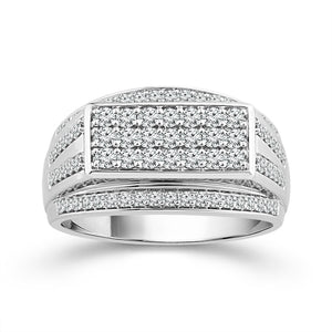 Diamond Mens Ring 1 ct tw 10k White Gold