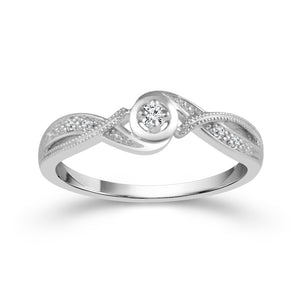 Diamond Fashion Ring 0.07 ct tw 10k White Gold