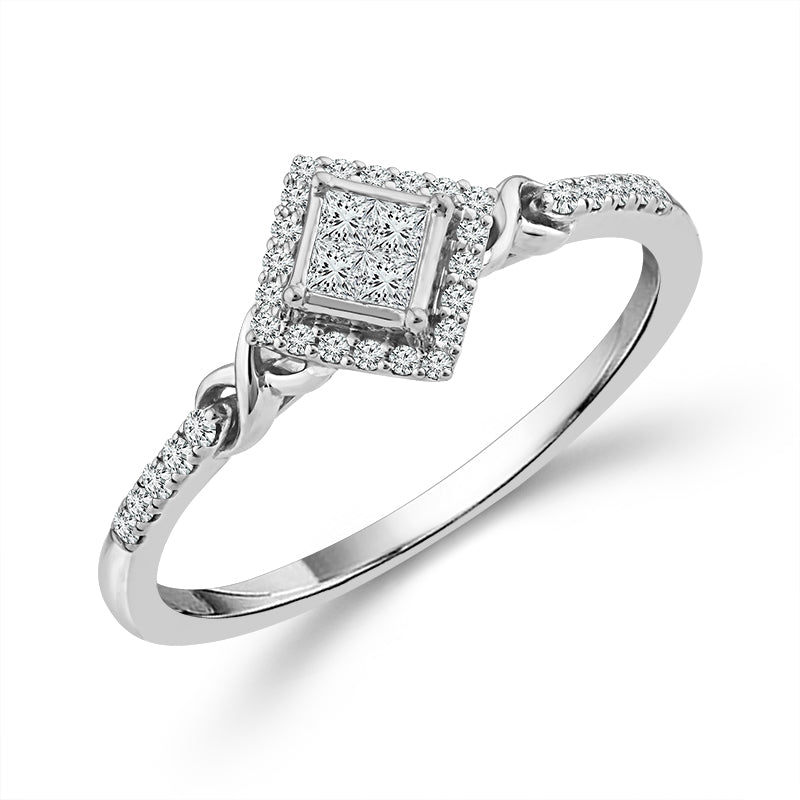 Diamond Fashion Ring 0.17 ct tw 10k Yellow Gold+10k White Gold