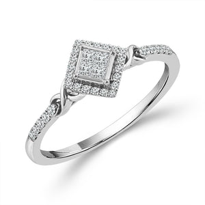 Diamond Fashion Ring 0.17 ct tw 10k Yellow Gold+10k White Gold