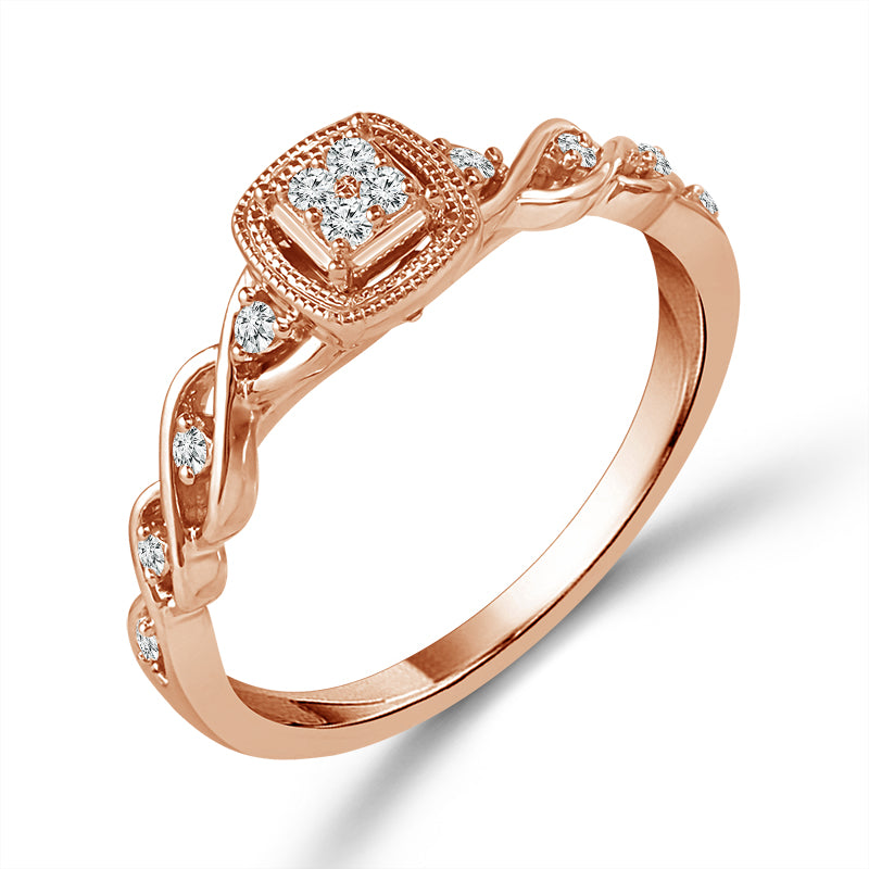 Diamond Fashion Ring 0.10 ct tw 10k Rose Gold