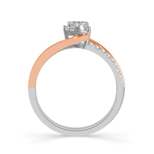 Diamond Fashion Ring 0.2 ct tw 10k White Gold+10k Rose Gold