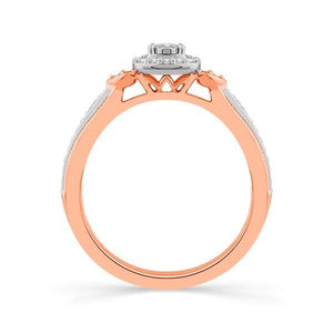 Diamond Fashion Ring 0.13 ct tw 10k Rose Gold+10k White Gold