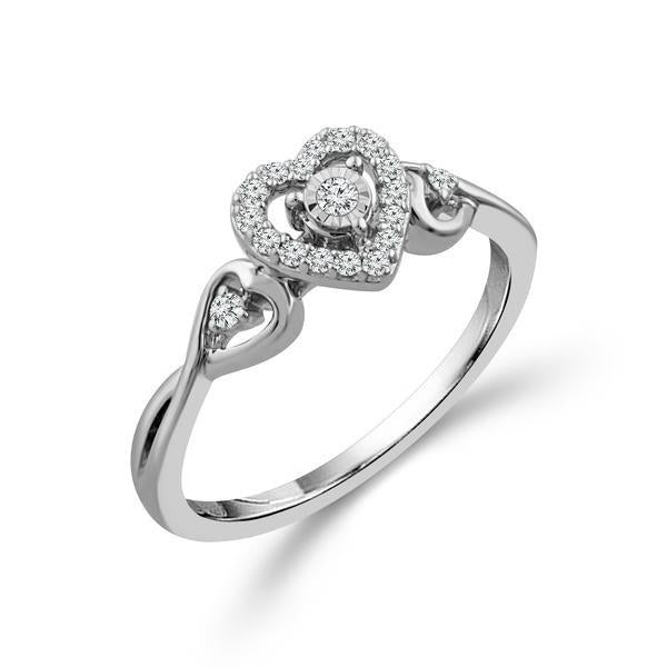 Diamond Fashion Ring 0.13 ct tw 10k White Gold
