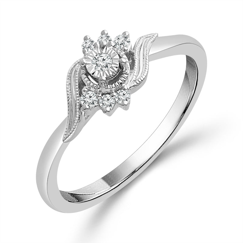 Diamond Fashion Ring 0.09 ct tw Silver