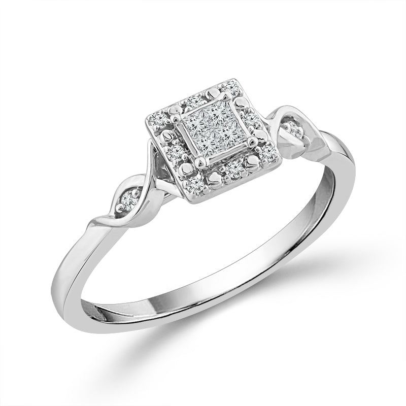 Diamond Fashion Ring 0.13 ct tw 10k White Gold