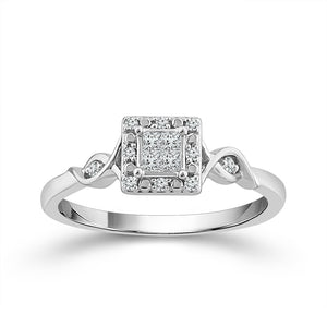 Diamond Fashion Ring 0.13 ct tw 10k White Gold