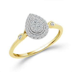 Diamond Fashion Ring 0.17 ct tw 10k Yellow Gold+10k White Gold