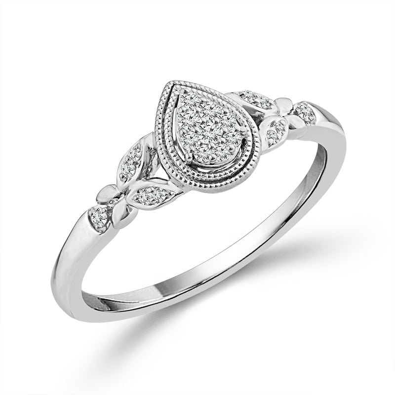 Diamond Engagement Ring 0.1 ct tw Silver