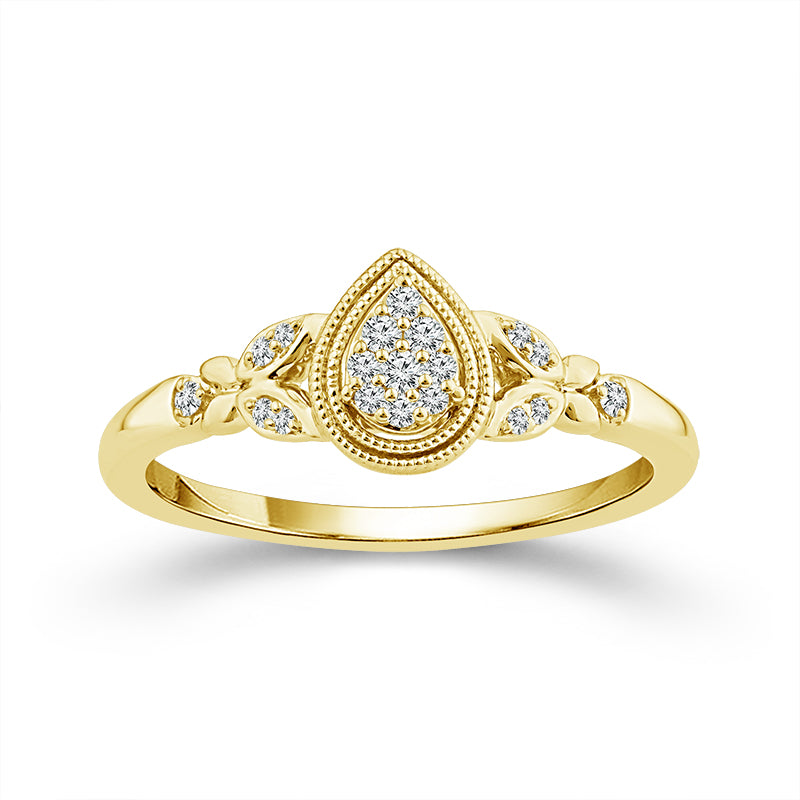 Diamond Engagement Ring 0.1 ct tw Silver