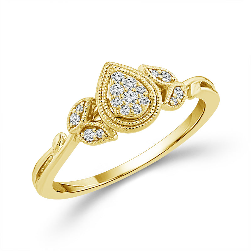 Diamond Engagement Ring 0.10 ct tw Silver