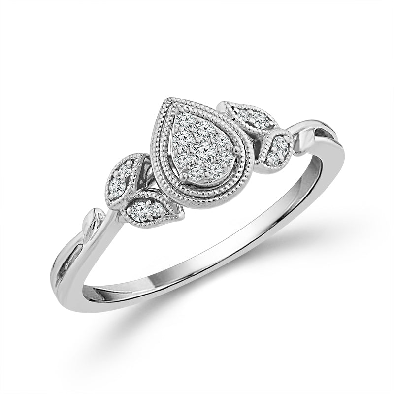 Diamond Engagement Ring 0.10 ct tw Silver