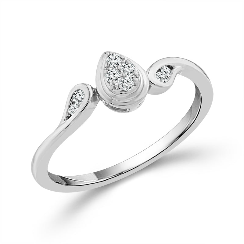 Diamond Engagement Ring 0.06 ct tw Silver