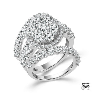 Diamond Bridal Set 2 ct tw 14k White Gold