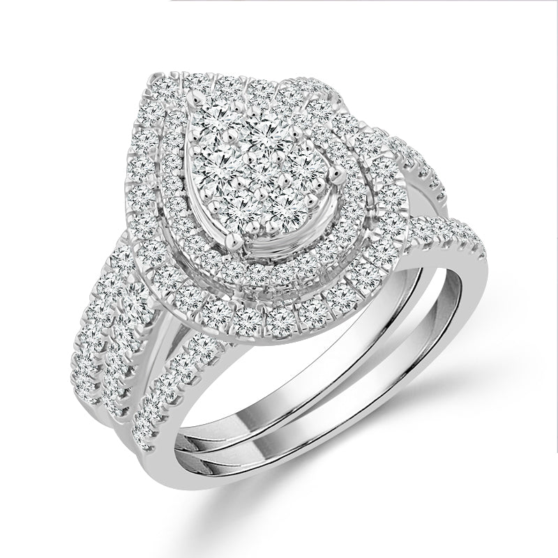 Diamond Bridal Set 1.50 ct tw 10k White Gold