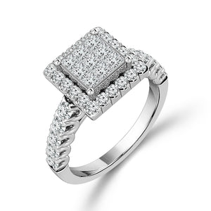 Diamond Bridal Set 1.50 ct tw 10k White Gold